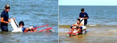 En Uruguay sillas anfibias para que personas con capacidades diferentes disfruten del agua