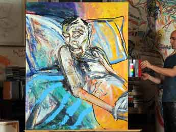 Cuadro a cuadro, un artista pintó la agonía de su padre