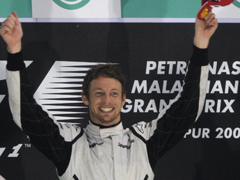 Fórmula 1: en Malasia la lluvia dijo basta y Button volvió a festejar