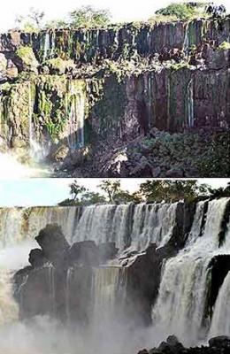 Brasil contradictorio: las Cataratas del Iguazú sin agua