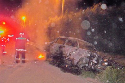 Montevideo: Por apagar su vehículo incendiado un hombre quedó al borde de la muerte
