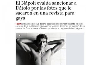 En 2010 los hombres se desnudan: Futbolista argentino posa para revista gay italiana y se arma la batahola