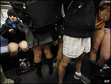 En paños menores por el metro de Nueva York