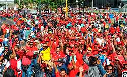 Seguidores de Chávez toman las calles de Caracas