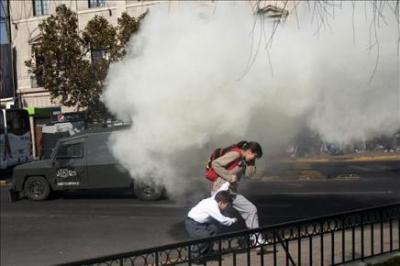 Incidentes en una manifestación estudiantil contra Piñera en Chile