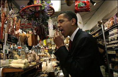 Obama se escapa para comer mal