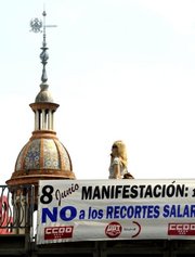 Huelga de funcionarios en España contra las medidas de austeridad del Gobierno