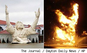 Rayo destruye enorme estatua de Jesús en EEUU