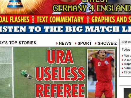 Condena implacable a los árbitros uruguayos por el gol anulado a Inglaterra