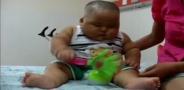 Bebé chino de diez meses pesa 20 kilos