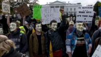 La marcha del " millón de máscaras" contra los corruptos y tiranos