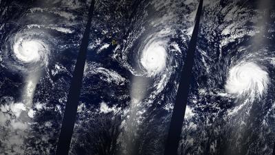 Impactante foto de la NASA: Tres huracanes de categoría 4 se forman simultáneamente en el Pacífico