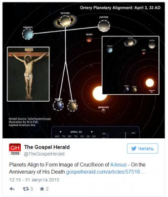 Los planetas se alinearon formando un crucifijo el día de la muerte de Jesús