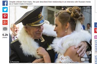 Actor ruso de 84 años se casa con estudiante 60 años menor