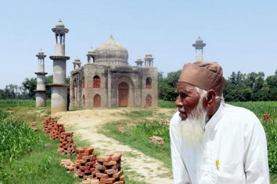 Conmovedor homenaje de viudo a su esposa: Construye a mano un Taj Mahal