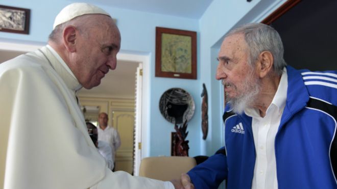 Francisco y Fidel Castro juntos en Cuba