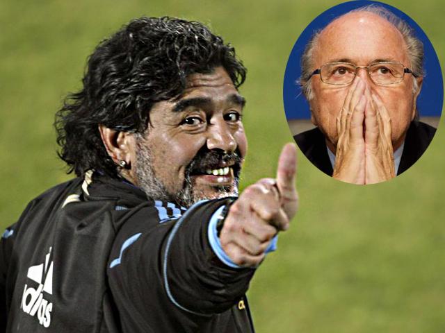 Diego Maradona se burla de situación de Joseph Blatter