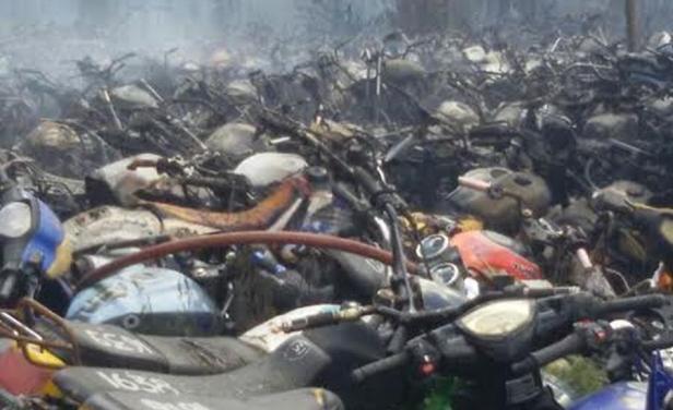 ¿Intencional? 1.000 motos quemadas en un depósito judicial en pueblo Suárez