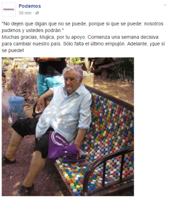 En España hacen campaña política con la imagen de Mujica