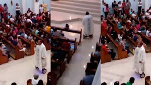 Sacerdote desata ira de la Iglesia por hacer misa en un hoverboard