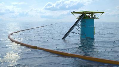 Prueban un gigante dique flotante que recogerá el plástico de los océanos