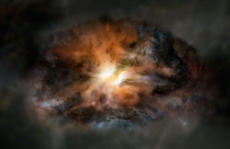 La galaxia más luminosa del Universo se está autodestruyendo