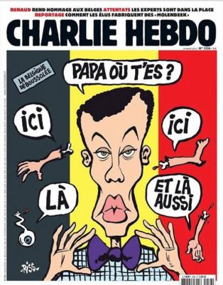"Charlie Hebdo" no afloja y se mofa de los atentados de Bruselas en su última portada