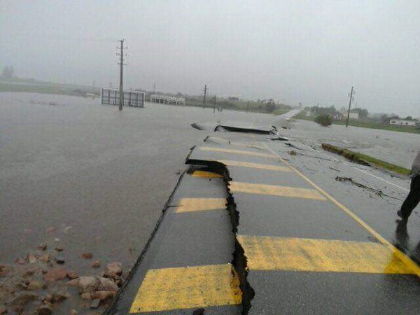 Devastación en Uruguay: 32 rutas cortadas, algunas destruidas