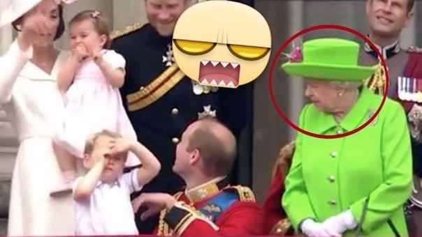 La Reina Isabel II regaña al príncipe William durante ceremonia