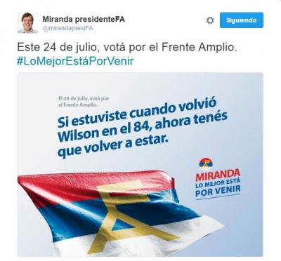 Javier Miranda usa en afiche a Wilson Ferreira Aldunate y calienta al Partido Nacional